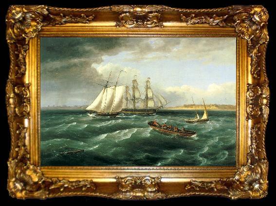 framed  Thomas Birch Mouth of the Delaware, ta009-2
